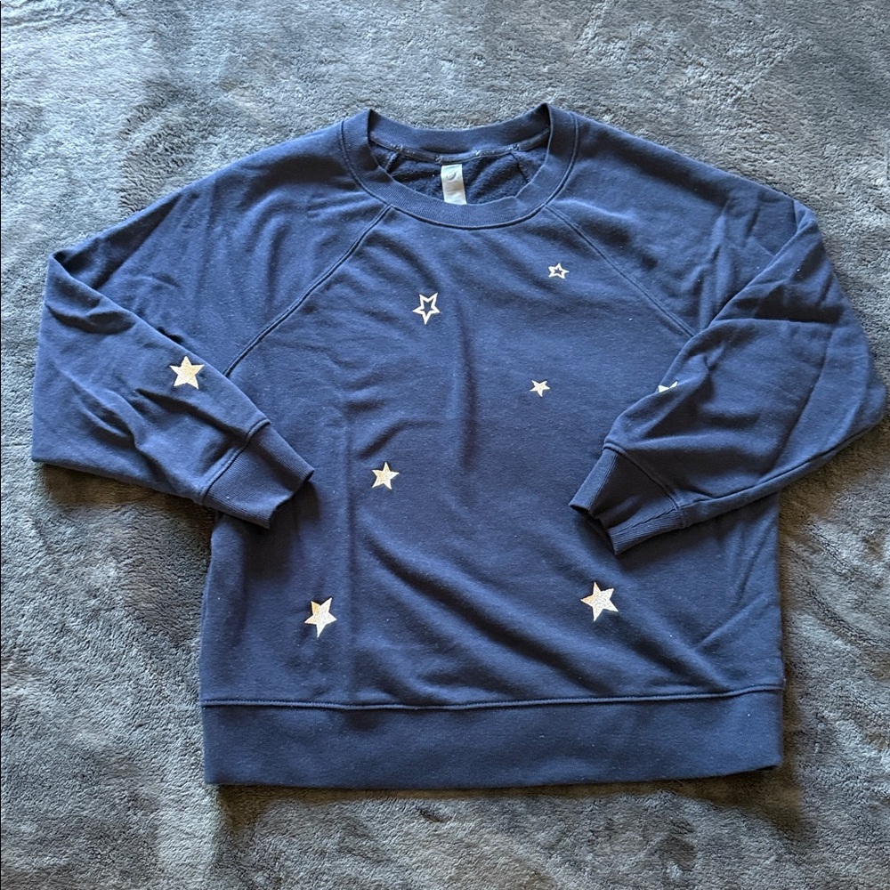 Lou & Grey Star Cozy Cotton Terry Sweatshirt - XS